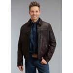 Stetson Mens Smooth Lamb Leather Jacket - Brown