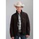Stetson Mens Sueded Smooth Leather Trim Jacket
