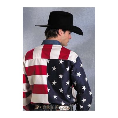 roper american flag shirt