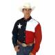 Roper Mens Texas Collection Texas Pieced Flag Long Sleeve Button Shirt