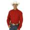 Roper Mens Poplin Long Sleeve Variegated Button Shirt - Red