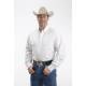 Roper Mens Poplin Western Long Sleeve Variegated Button Shirt - White