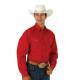 Roper Mens Tall Solid Poplin Western Long Sleeve Variegated Button Shirt - Red