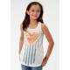 Roper Girls Distressed Stars And Stripes Heart Racer Back Tank Top