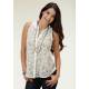Roper Ladies All Over Lace Sleeveless Blouse - White