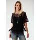 Roper Ladies Embroidered Mesh Lace Top
