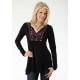 Roper Ladies Faux Embroidery Print Tunic Top