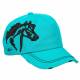 AWST Int'l Lila 3D Horse Head Cap- Distressed Turquoise