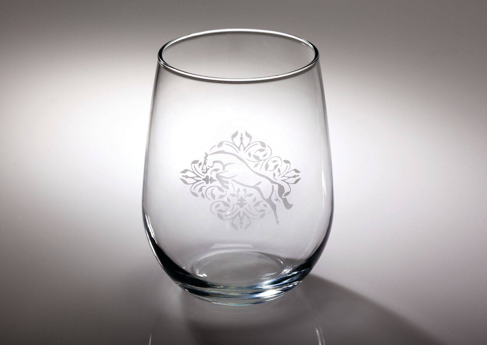 Kelley Jumper Floral Etched Stemless Wine Glass