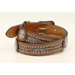 Ariat Boys 1 1/4 Ribbon Inlay Round Concho Embossed Belt
