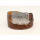 Ariat Mens 1 1/2 Floral Embossed Belt And Logo Plate Buckle