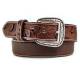 Ariat Mens 1 1/2 Tooled Tab Stitched Edge Smooth Western Belt