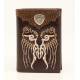 Ariat Mens Trifold Embroidered Design Shield Two Tone Wallet