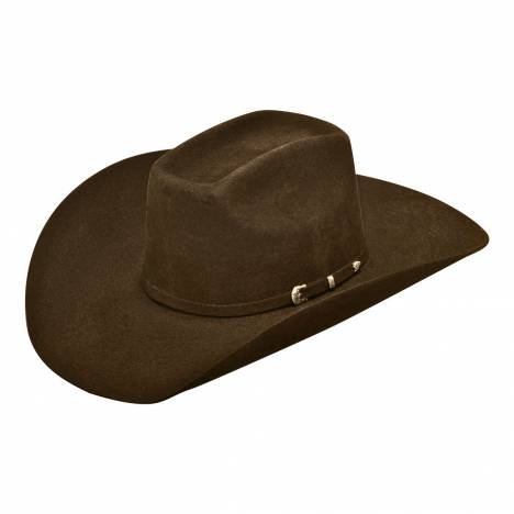 Ariat Mens Wool Added Money Crown 3 Pc Buckle Band Western Hat