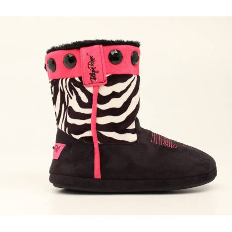 Blazin Roxx Youth Girls Zebra Cross Boot Slippers