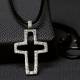 Twister Mens Hammered Cross Rope Necklace