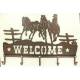 Western Moments Metal Running Horse Welcome Sign W/Hooks