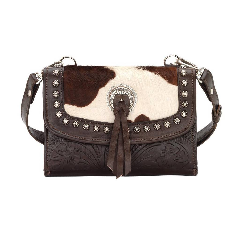 American West Texas Two Step Cow Print Small Crossbody Bag/Wallet
