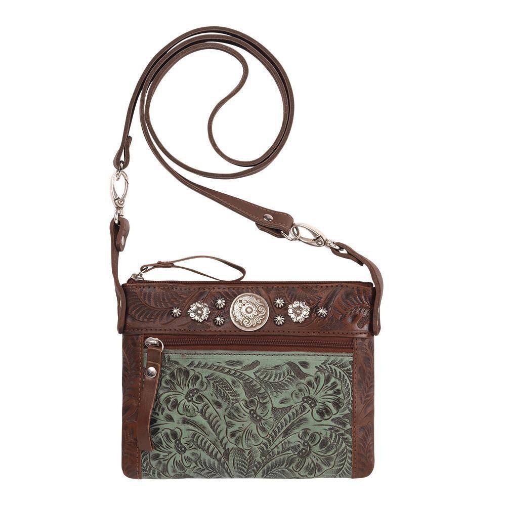American West Trail Rider Hip/Crossbody Bag - Round Floral Conchos
