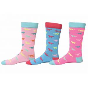 Tuffrider Kids Neon Pony Socks - 3 Pack