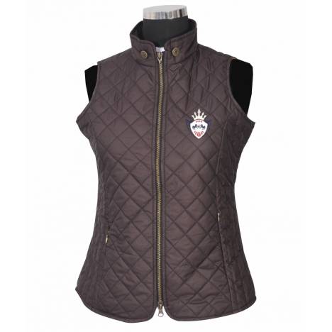 Ladies Quilted Equestrian Riding Vest – Grey, Polyester/Spandex, HorseBiz