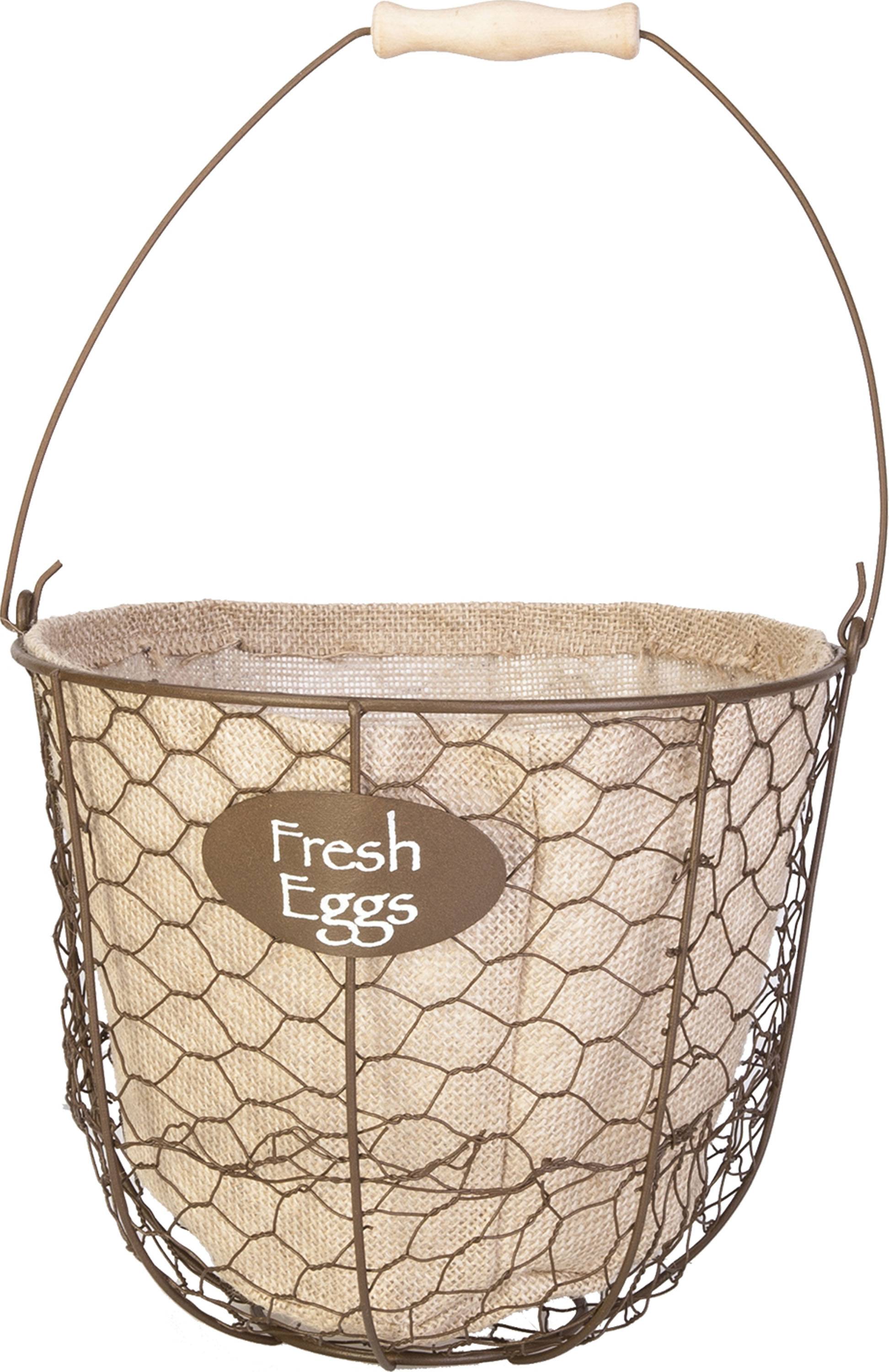 Egg Gathering Basket/Planter With Burlap Liner