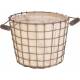 Rustic Woven Wire Bushel Basket With Burlap Liner