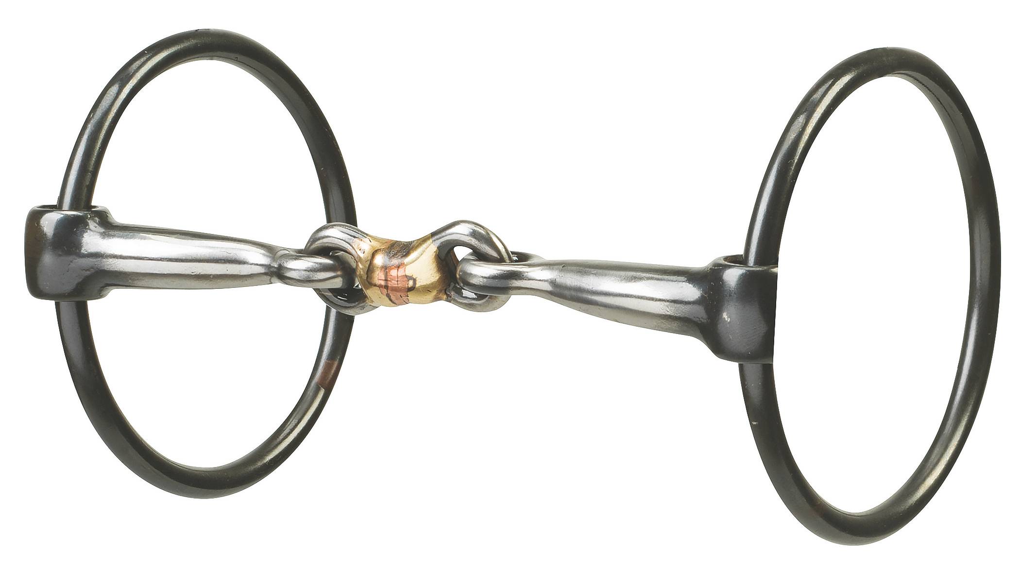 Weaver Ring Snaffle Bit Sweet Iron Dogbone Mouth with Copper Inlay