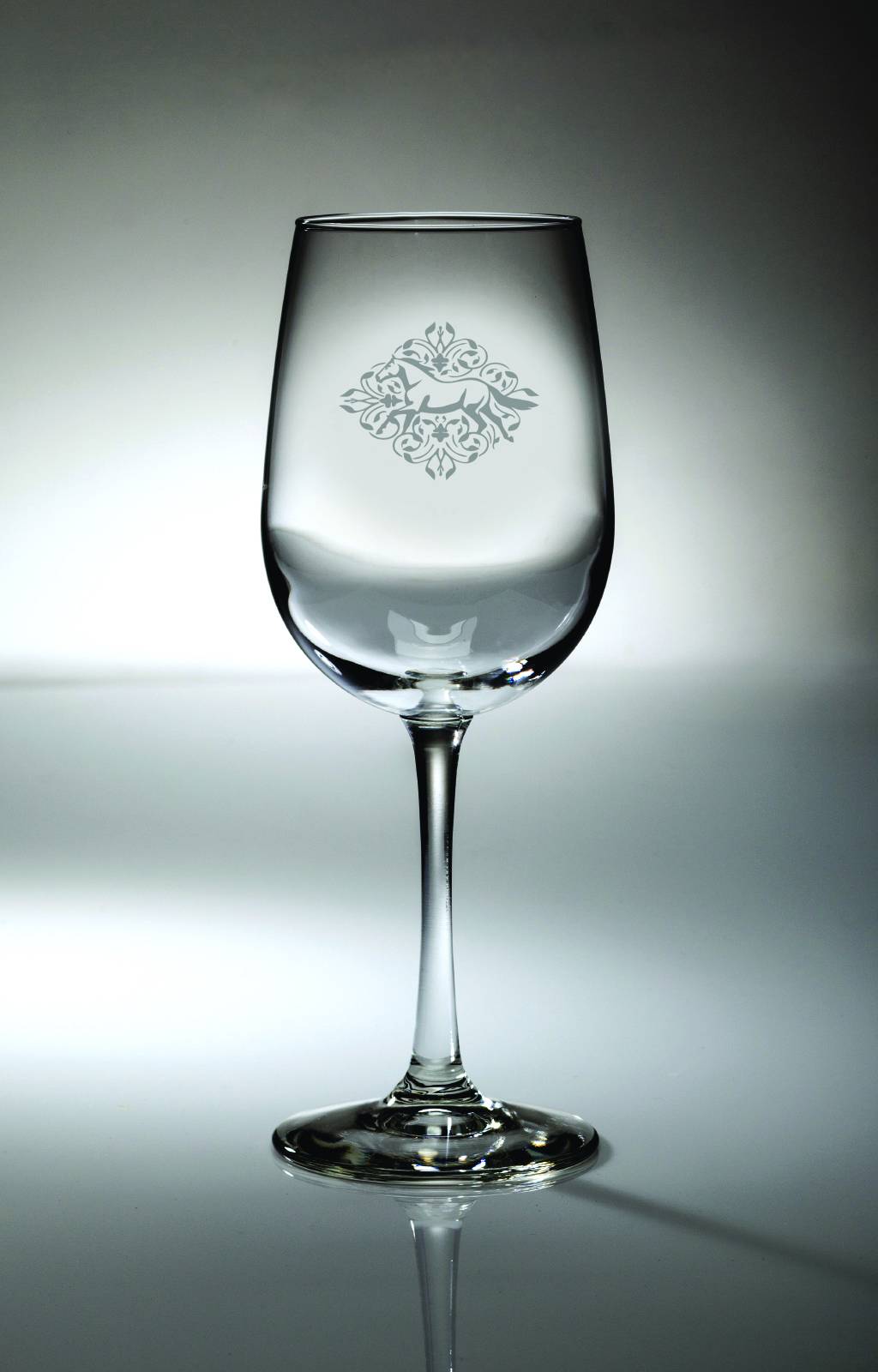 Kelley Gallop Floral Etched Wine Glass