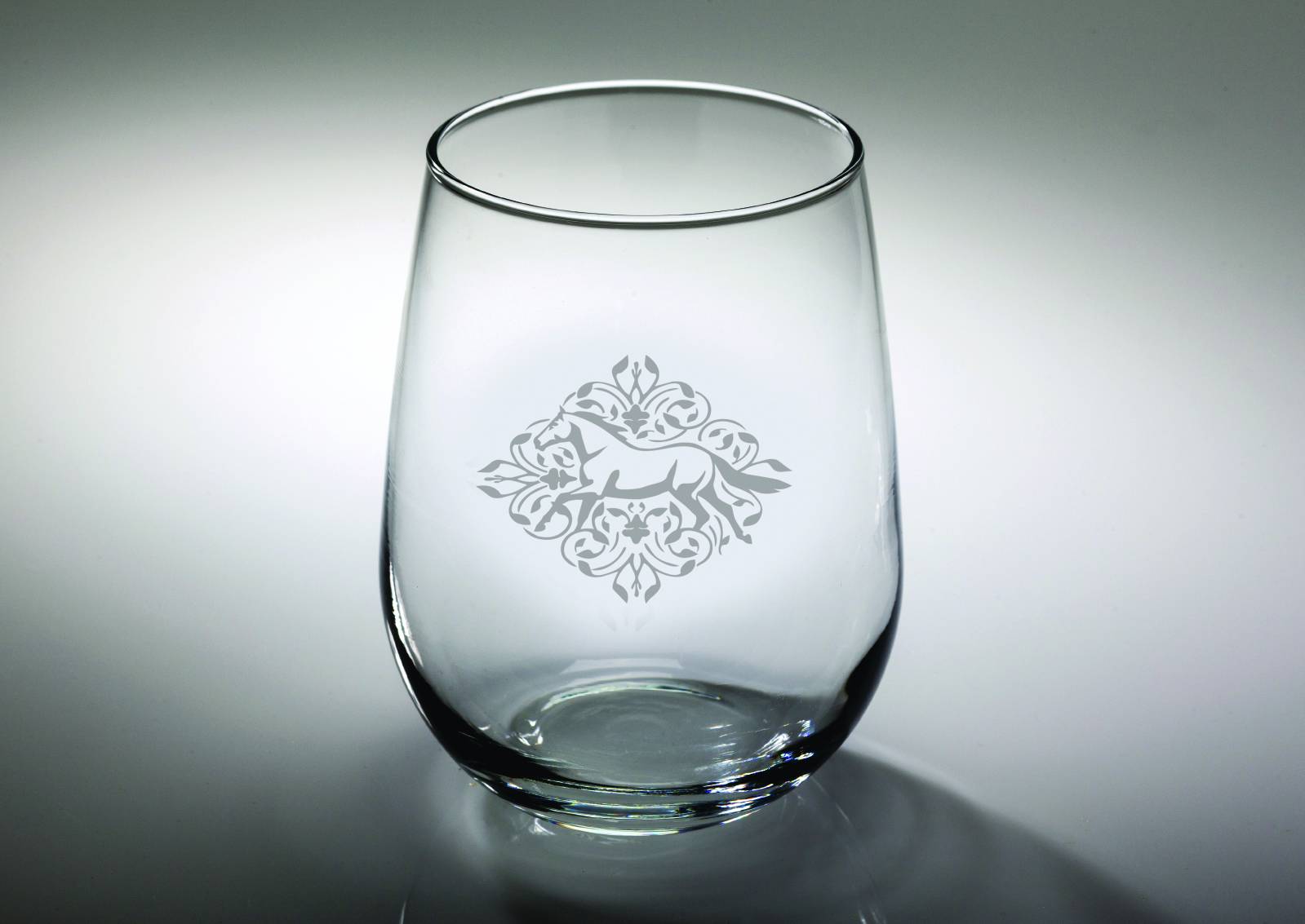 Kelley Gallop Floral Etched Stemless Wine Glass