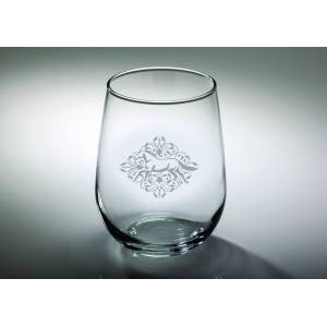 Kelley Gallop Floral Etched Stemless Wine Glass