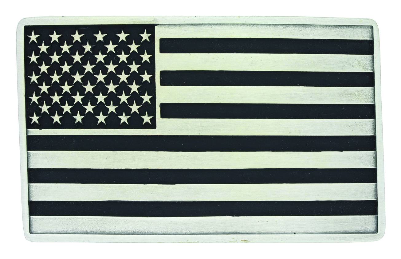 Montana Silver Antiqued American Flag Attitude Buckle