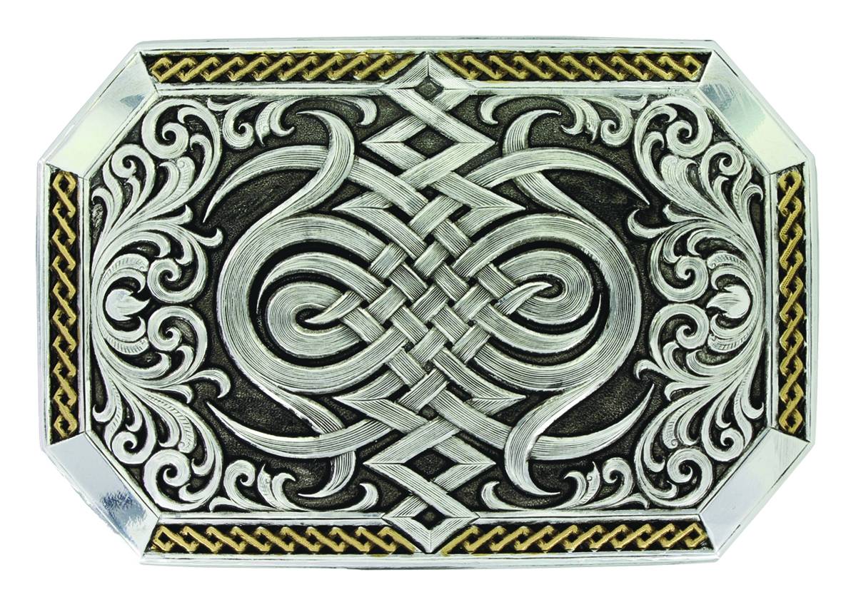 Montana Silversmiths Antiqued Two Tone Western Celtic Knot Buckle
