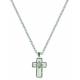 Montana Silver Banded Feathered Cross Necklace