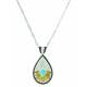 Montana Silver Opening to the Sun Feathered Flower Turquoise Necklace