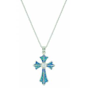 Montana Silver River of Lights Pond of Faith Cross Necklace