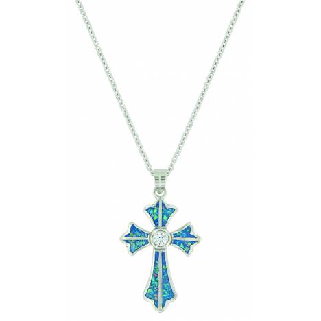 Montana Silver River of Lights Pond of Faith Cross Necklace