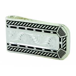 Montana Silver Roped Horseshoe Nail Head Money Clip