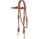 Tough-1 Basketweave Browband Headstall w/Tie Ends