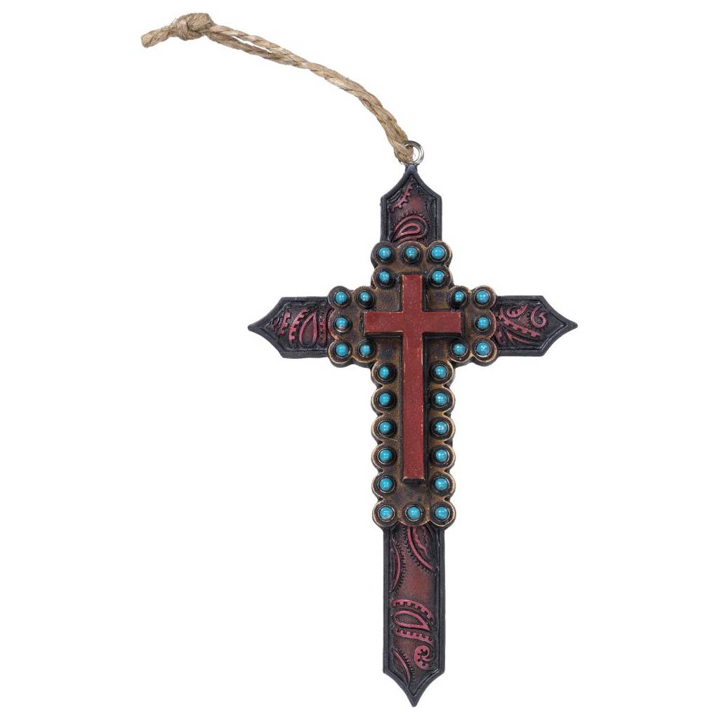 Gift Corral Paisley Cross and Turquoise Beads Ornament