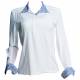 Fits Ladies Silk Touch Isle Shirt - White/Bleu Isles