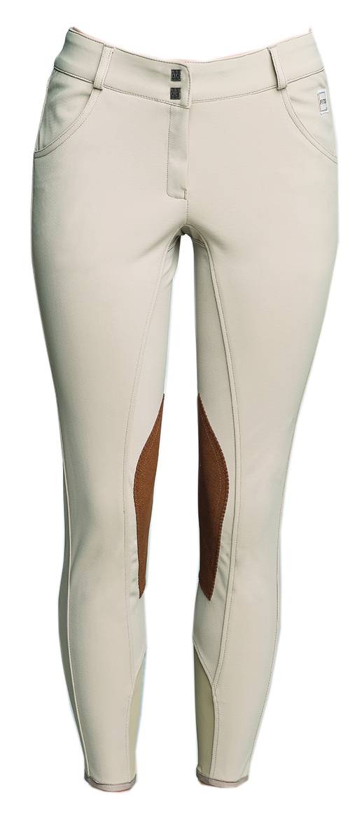 Fits Ladies Pippa Woven Knee Patch Suede - Fawn/Buff