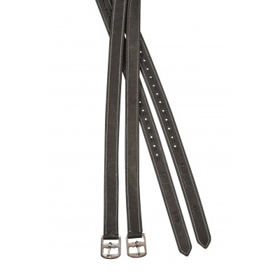 Collegiate Luxe Stirrup Leathers - Black - 1 x 43