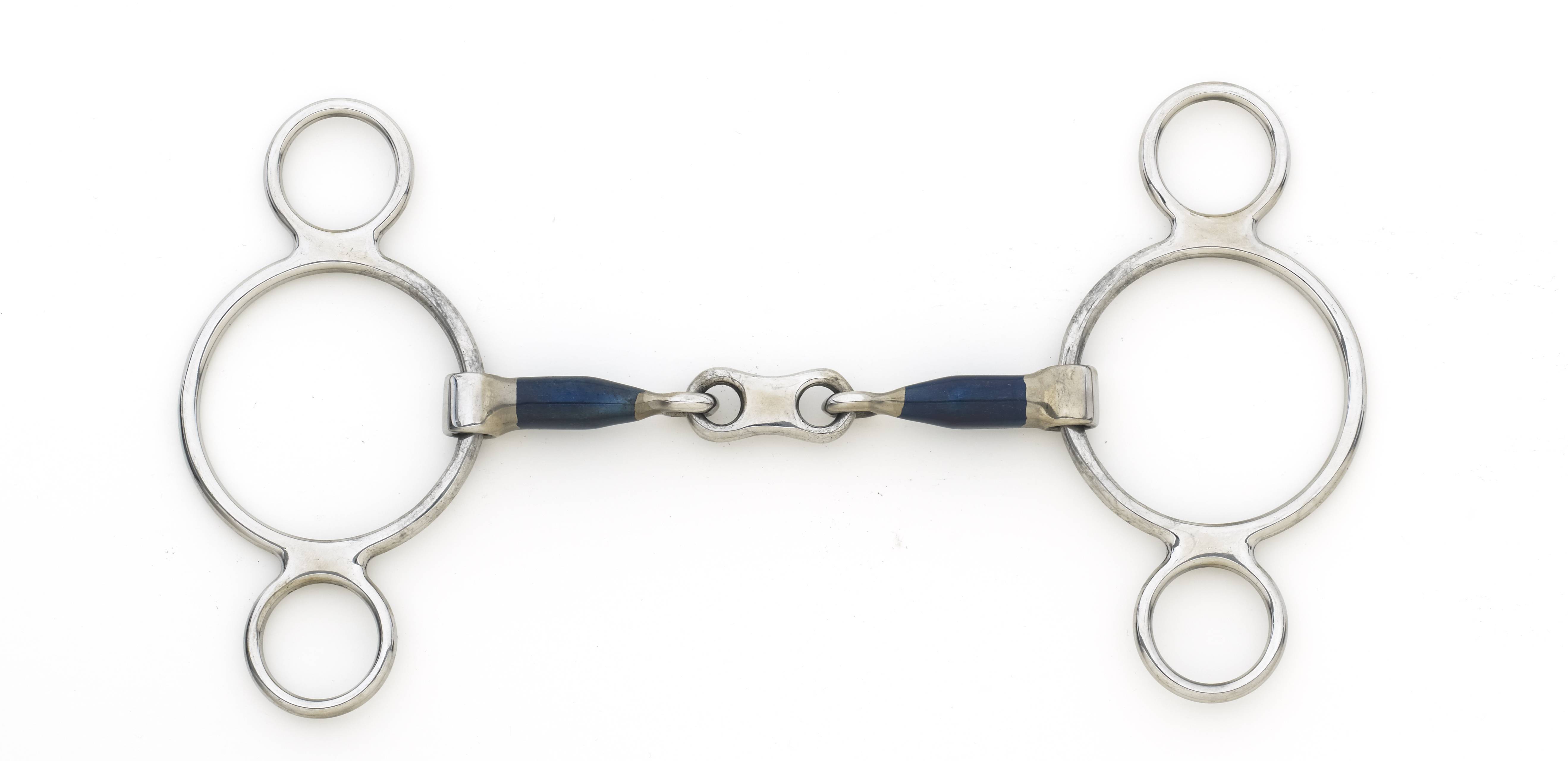 Centaur Blue Steel French Link 2-Ring Gag