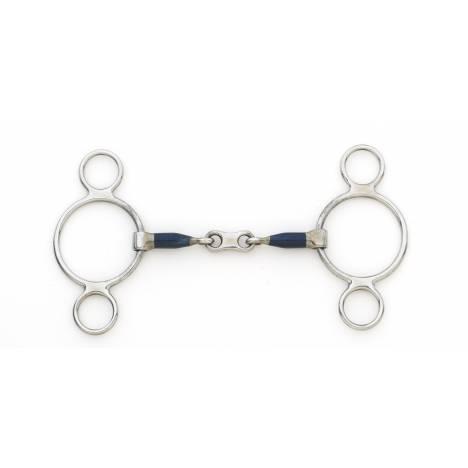 Centaur Blue Steel French Link 2-Ring Gag