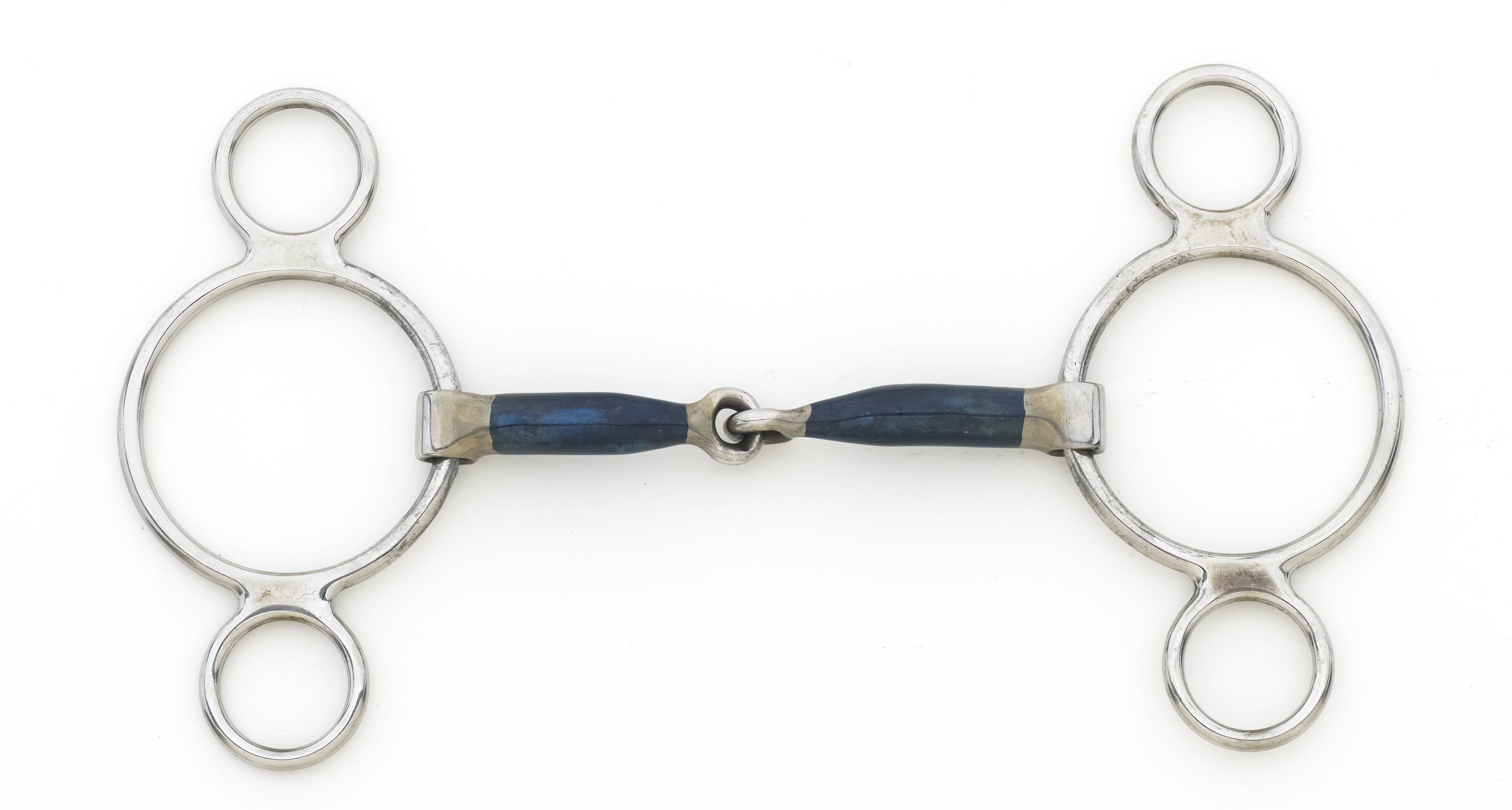 Centaur Blue Steel Jointed 2-Ring Gag