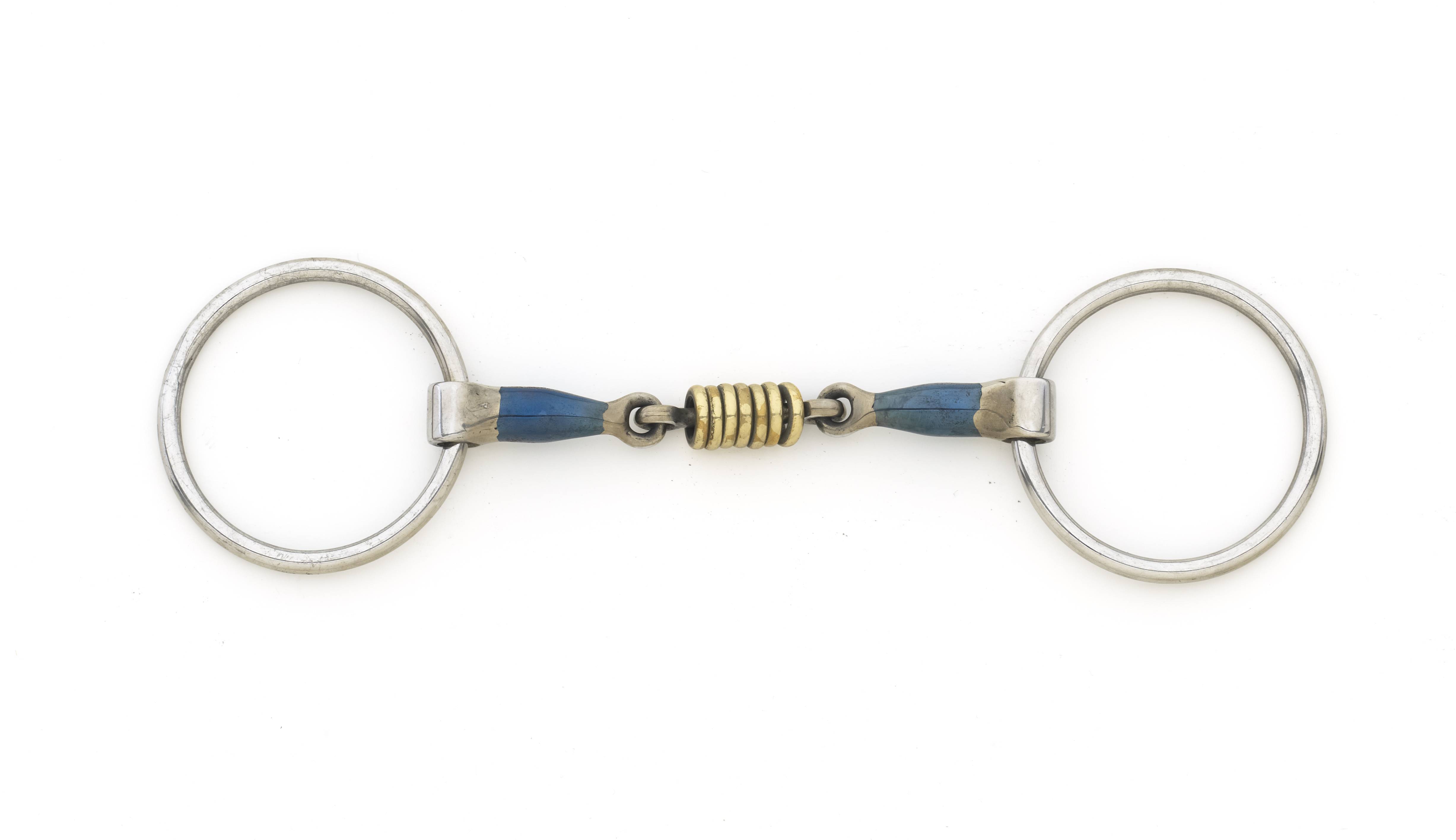 Centaur Blue Steel Double Jointed Loose Ring with Brass Rollers