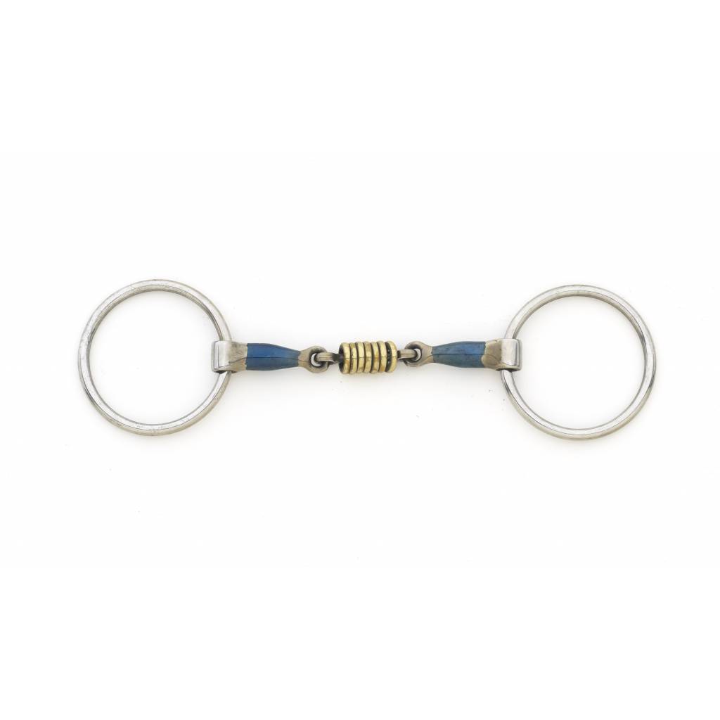 Centaur Blue Steel Double Jointed Loose Ring with Brass Rollers