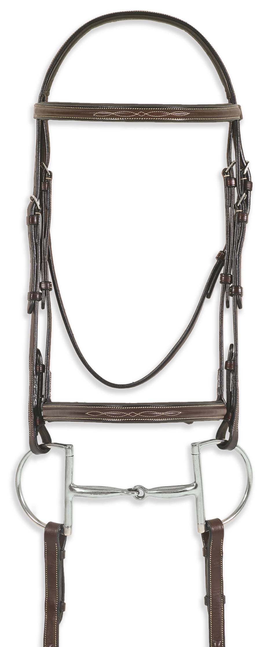 470460DKBRNHRSE Pessoa Pro Fancy Stitch Raised Bridle sku 470460DKBRNHRSE