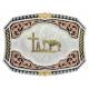 Montana Silversmiths Tri-Color Pinched Christian Cowboy Buckle